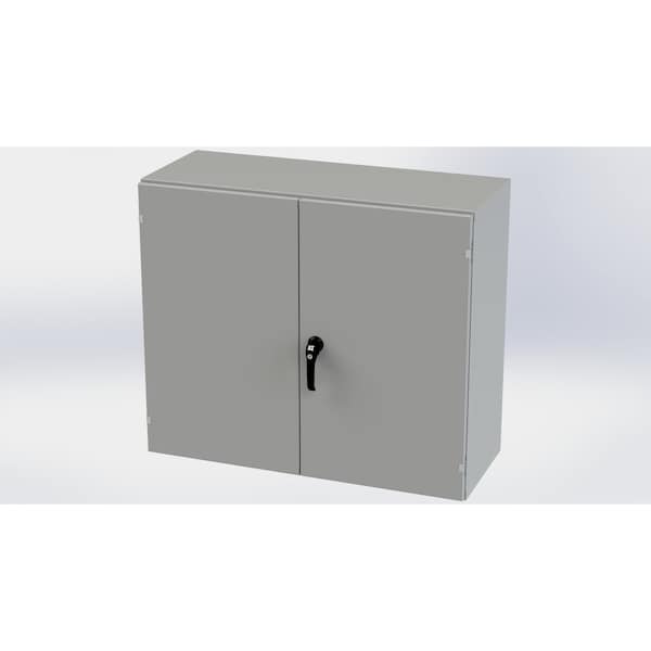 3 Point Latch with Padlock Handle Electrical Enclosures, 36 in H, 16 in D, 42 in W, NEMA 3R, 12, 13